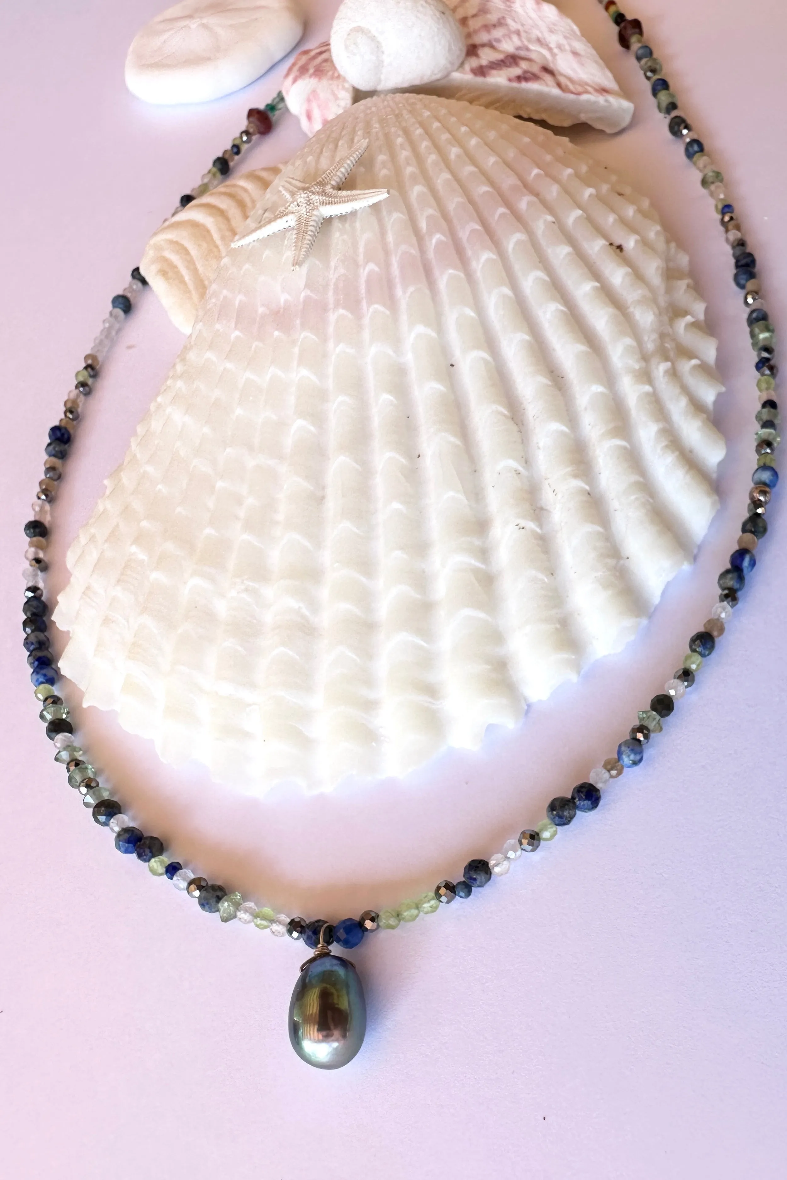 Necklace Sparkle Pearl Noir