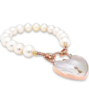 Pearl Charlotte Bracelet Gold Mother Of Pearl Padlock