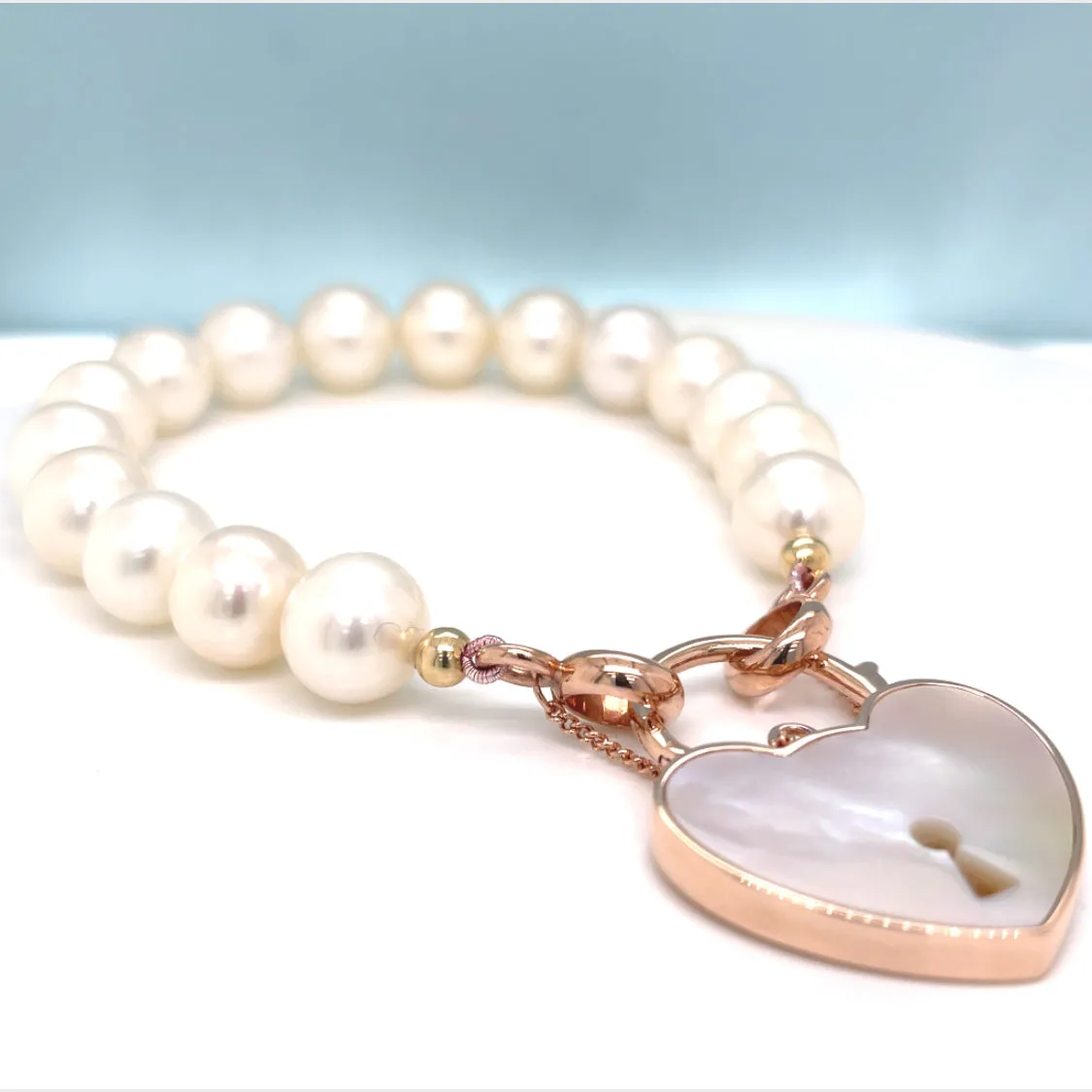 Pearl Charlotte Bracelet Gold Mother Of Pearl Padlock