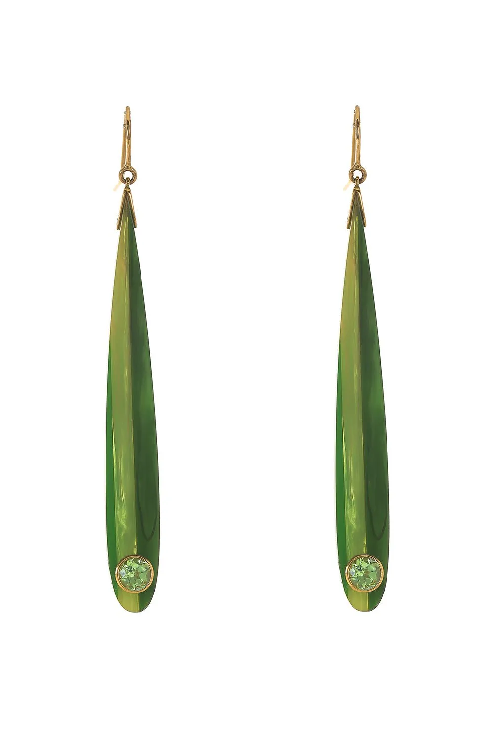 Peridot Green Bakelite Earrings