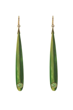 Peridot Green Bakelite Earrings