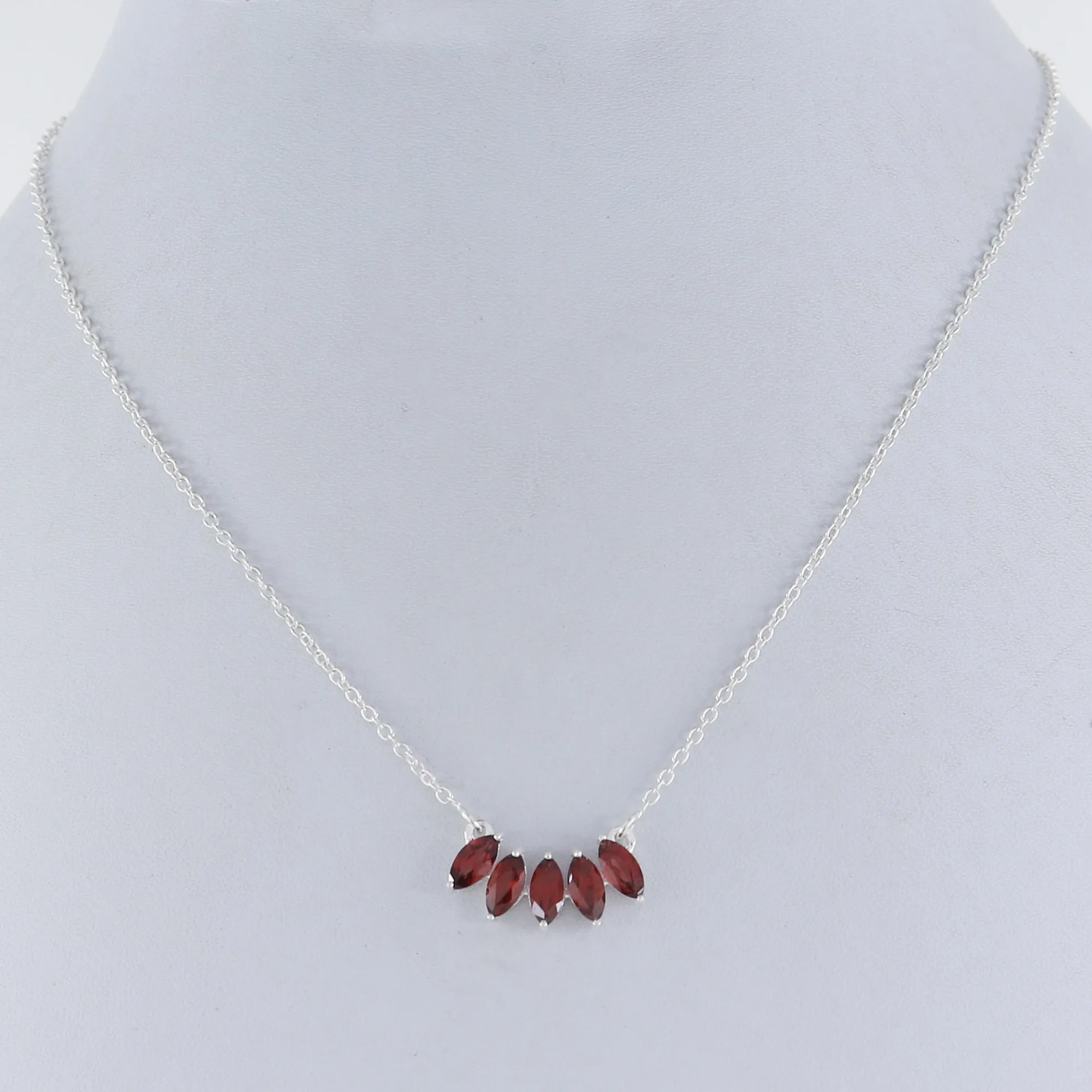 Peridot Marquise Cut Gemstone Necklace 925 Sterling Silver Necklace