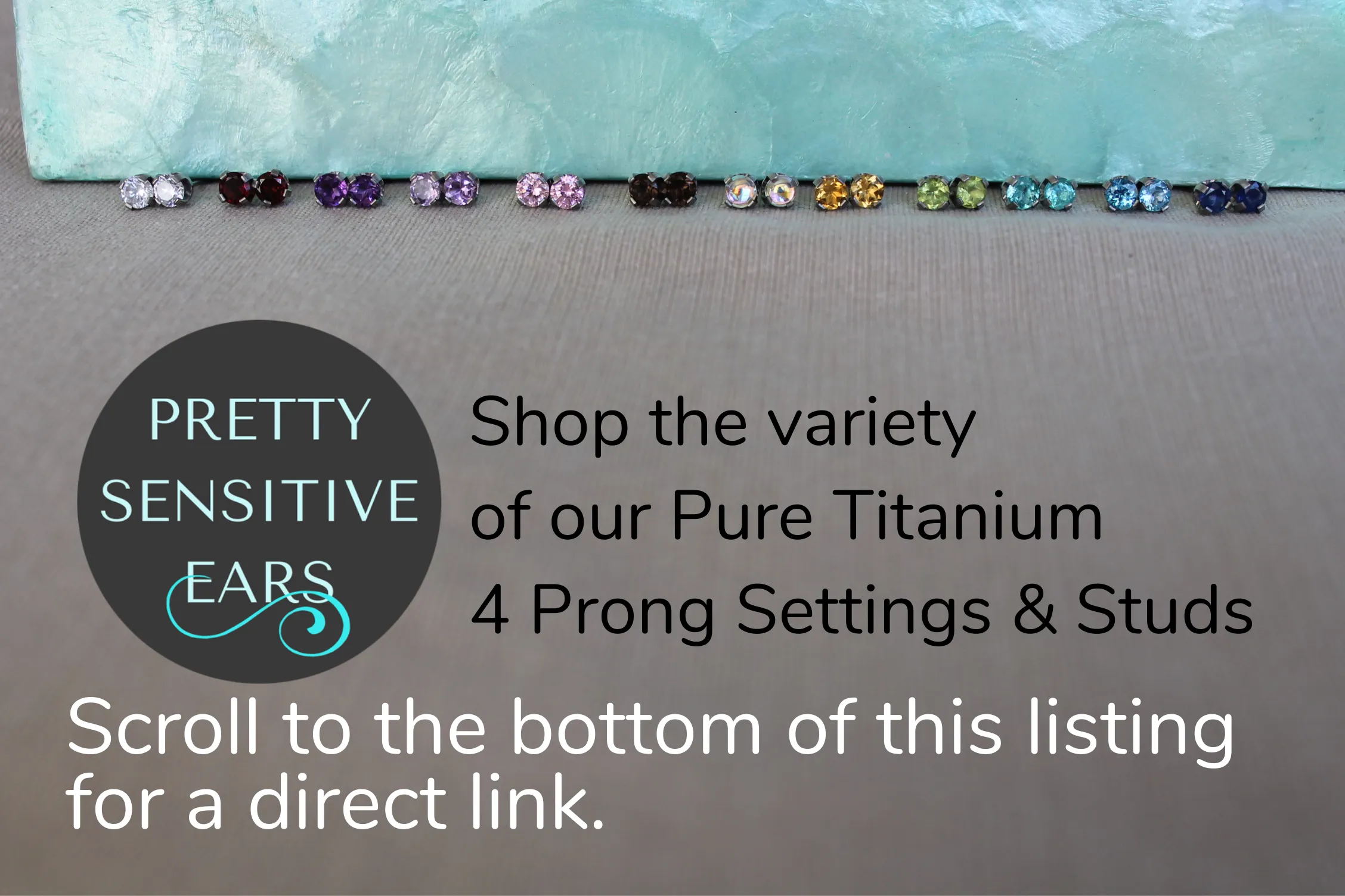 Pure Titanium Earrings Peridot Facet Cut Hypoallergenic Nickel Free Studs