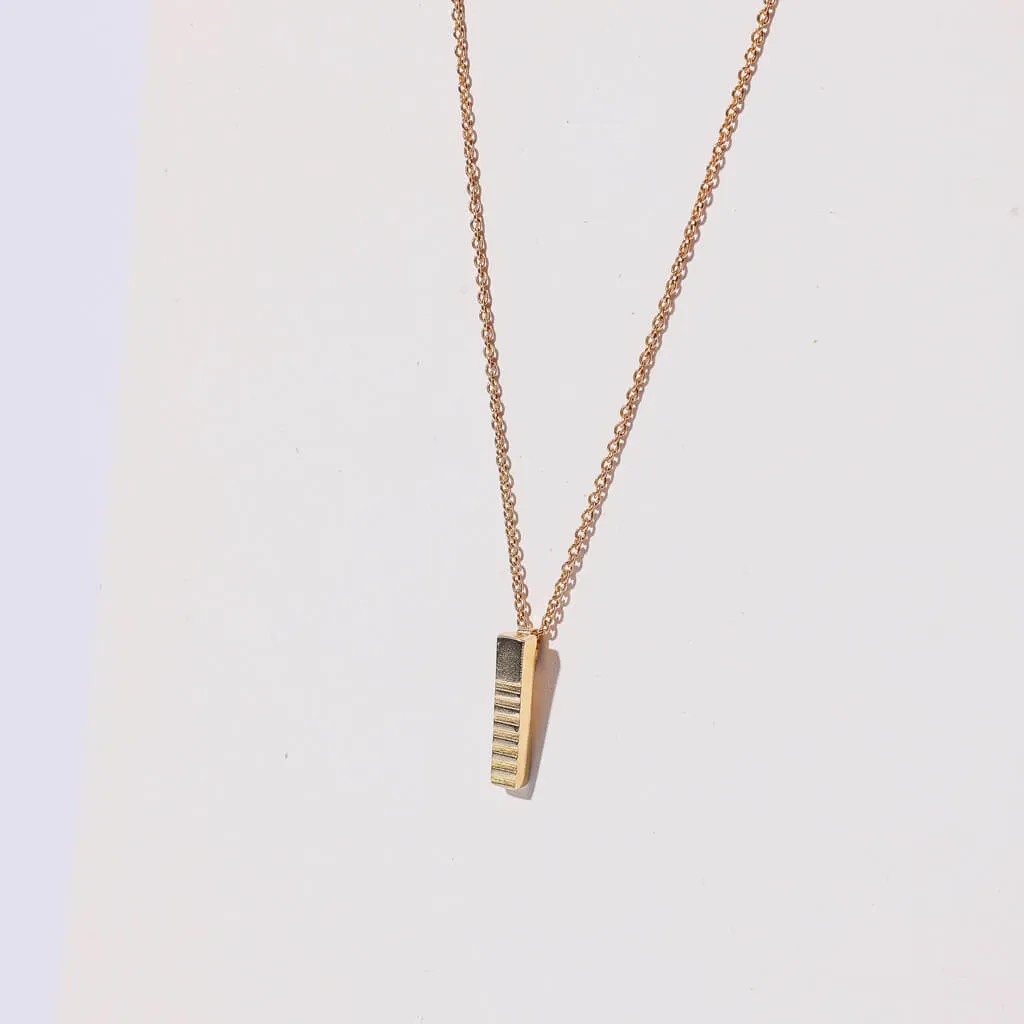 Ridge Charm Necklace - Brass