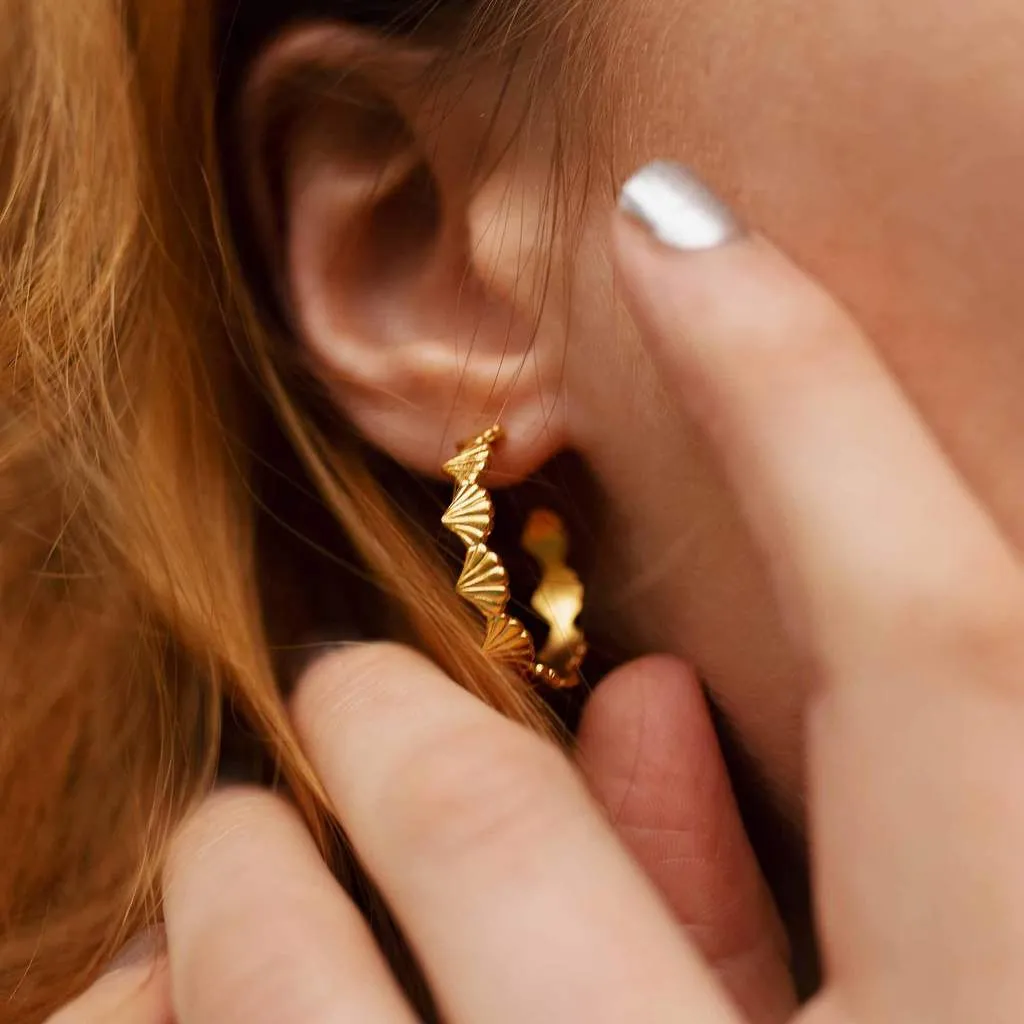Scallop Large Hoop Earrings