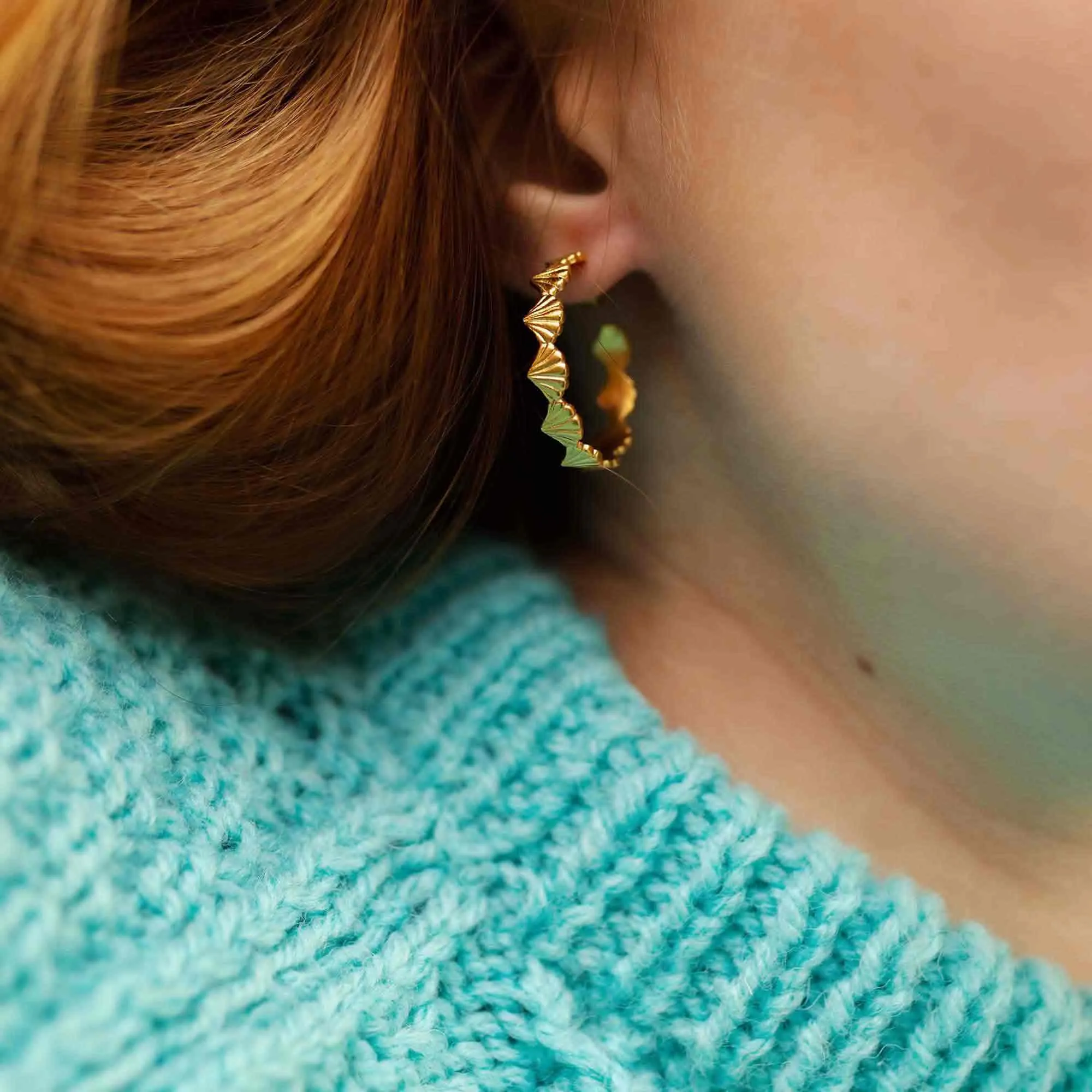 Scallop Large Hoop Earrings