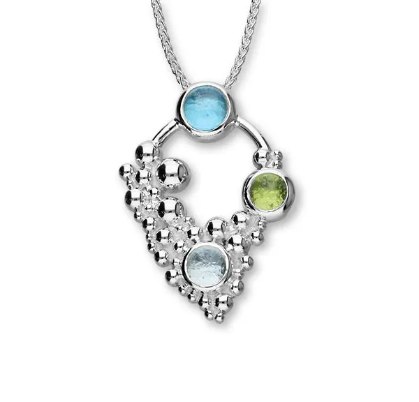 Seafoam Silver Stone Pendant CP388