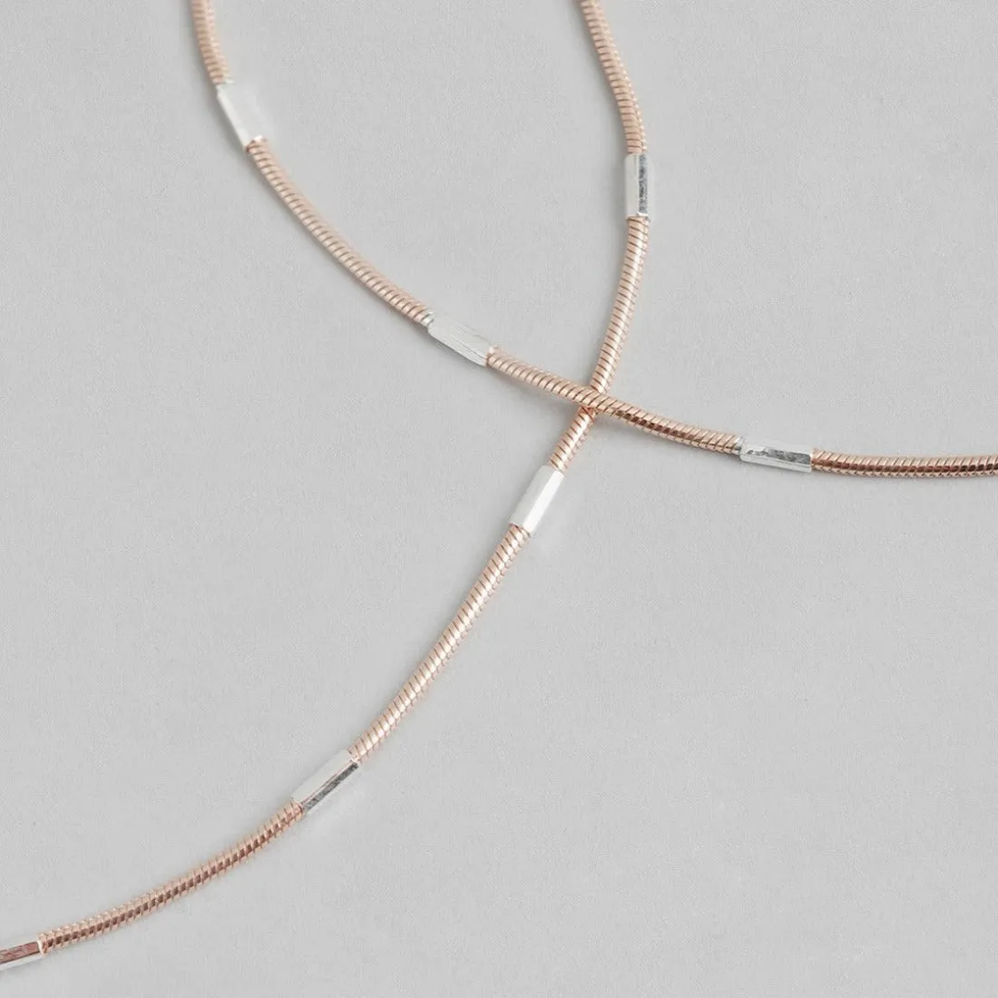 Sensational 925 Silver Snake Anklet In Rose Gold