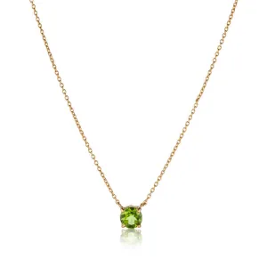 Solitaire Necklace, Peridot, Gold