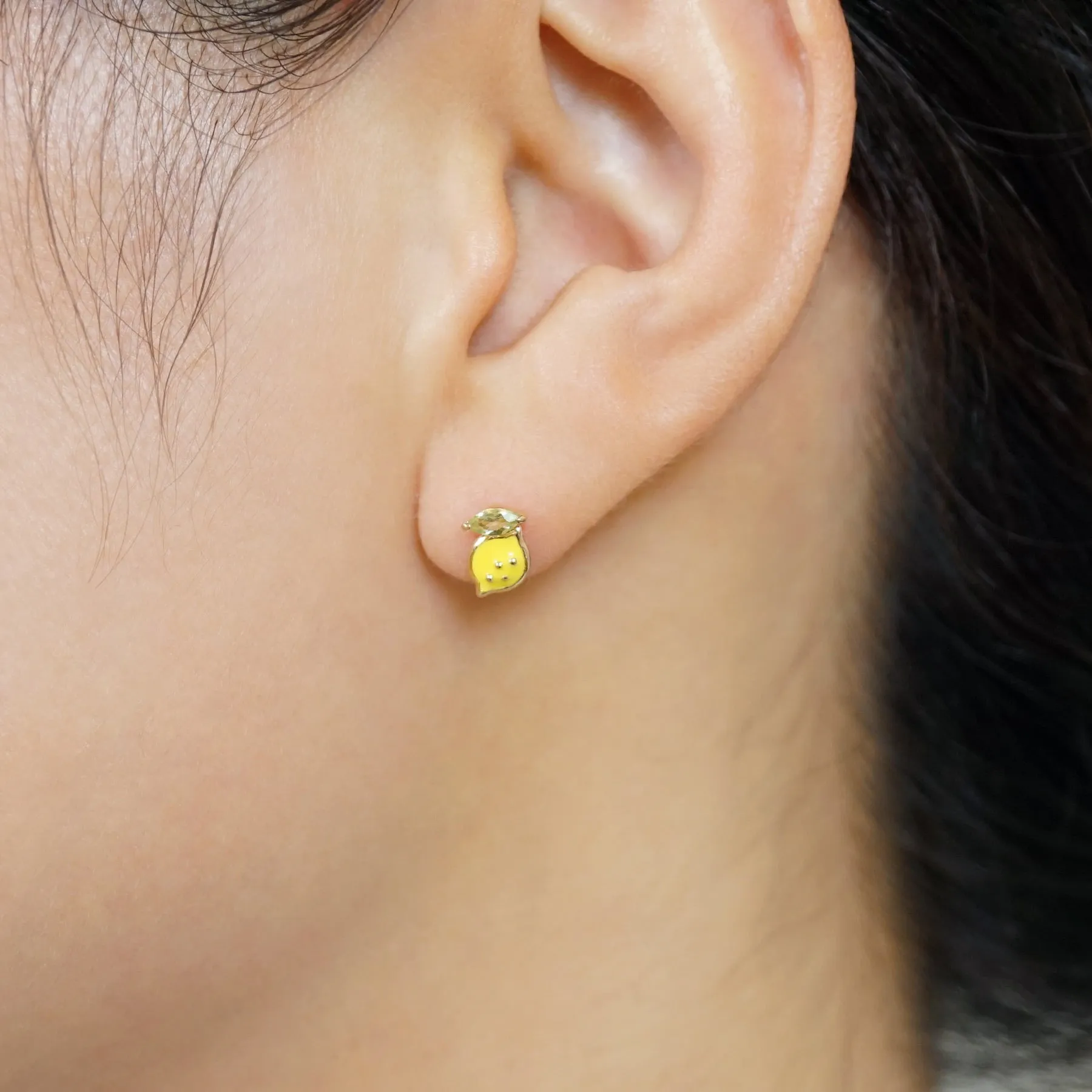 [Solo Earring] 18K/10K Lemon Single Earring (Yellow Gold)