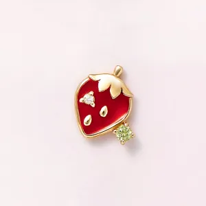 [Solo Earring] 18K/10K Strawberry Single Earring (Yellow Gold)