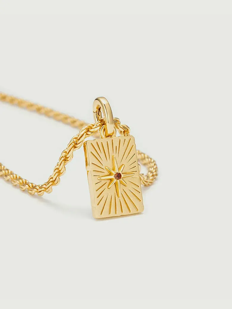 Stellar Birthstone Keepsake Engravable Pendant Necklace