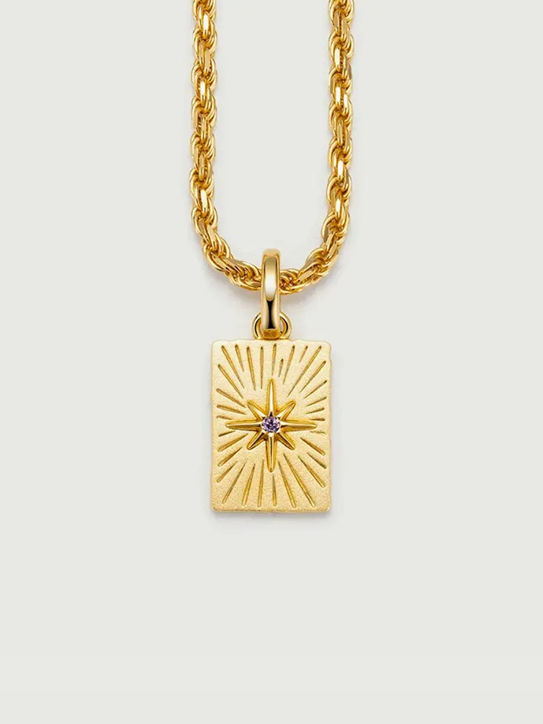 Stellar Birthstone Keepsake Engravable Pendant Necklace