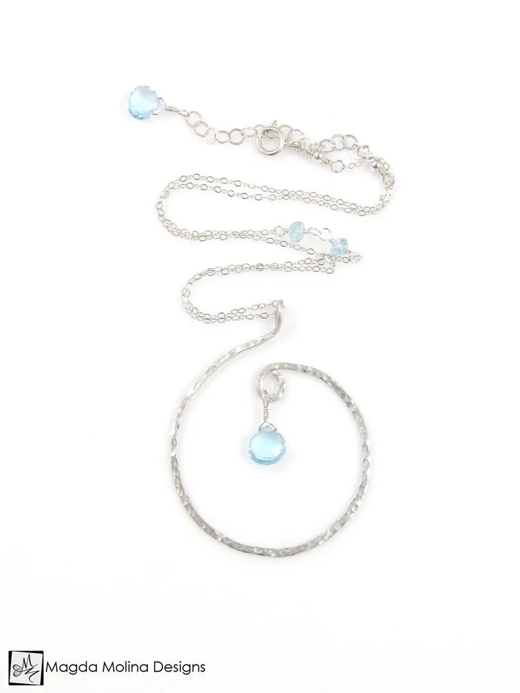 The Hammered Silver or Gold Spiral Necklace