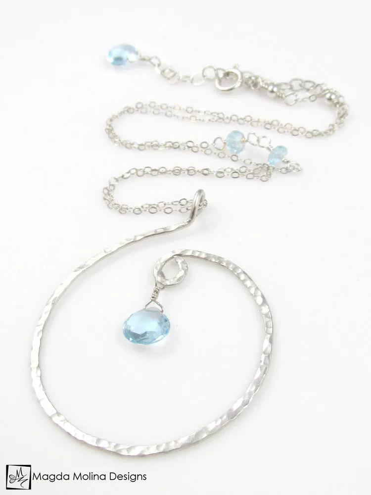 The Hammered Silver or Gold Spiral Necklace