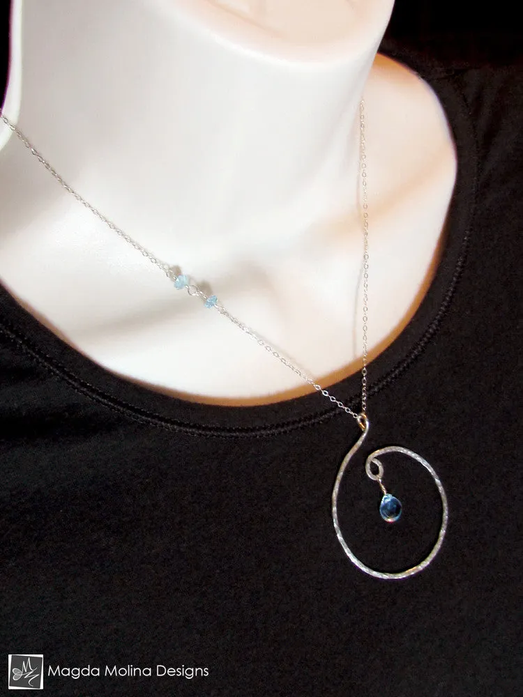 The Hammered Silver or Gold Spiral Necklace