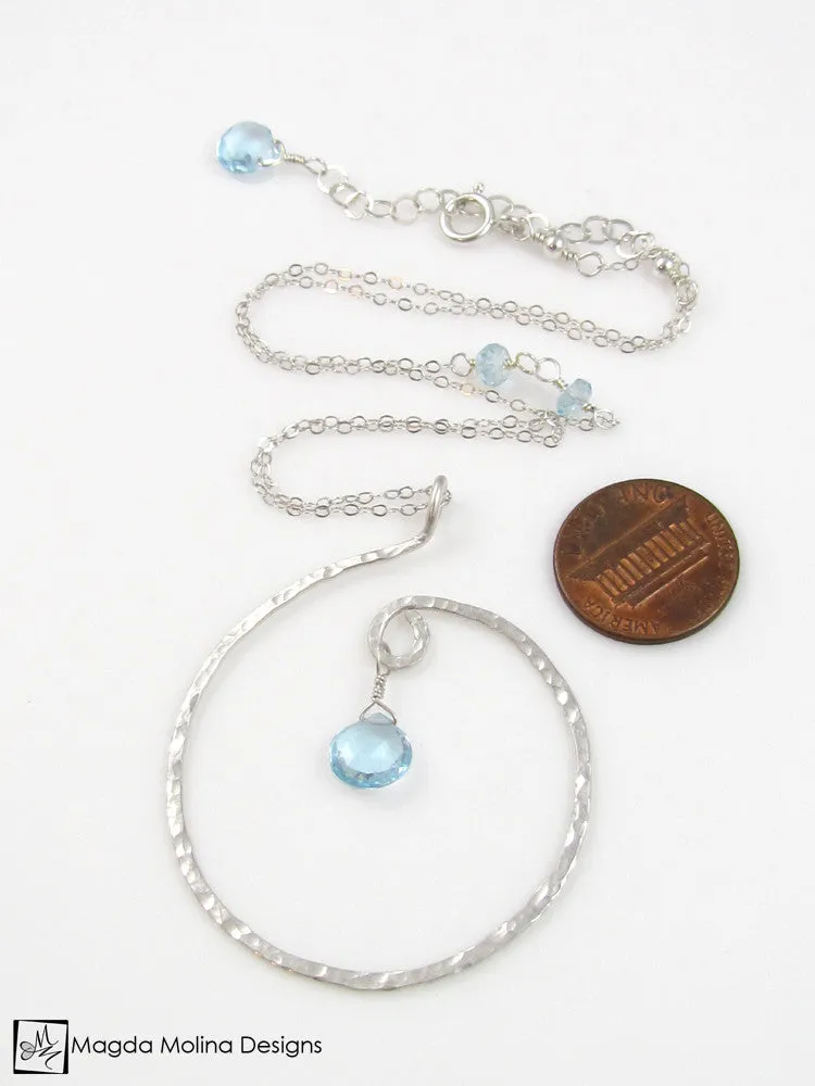 The Hammered Silver or Gold Spiral Necklace