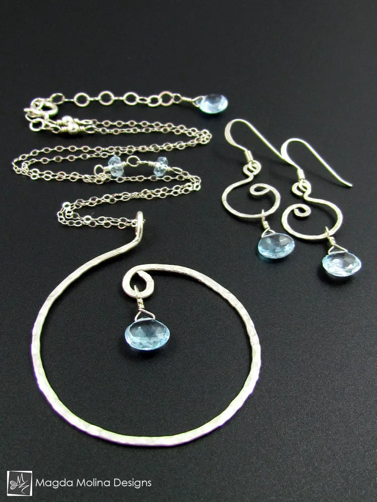 The Hammered Silver or Gold Spiral Necklace
