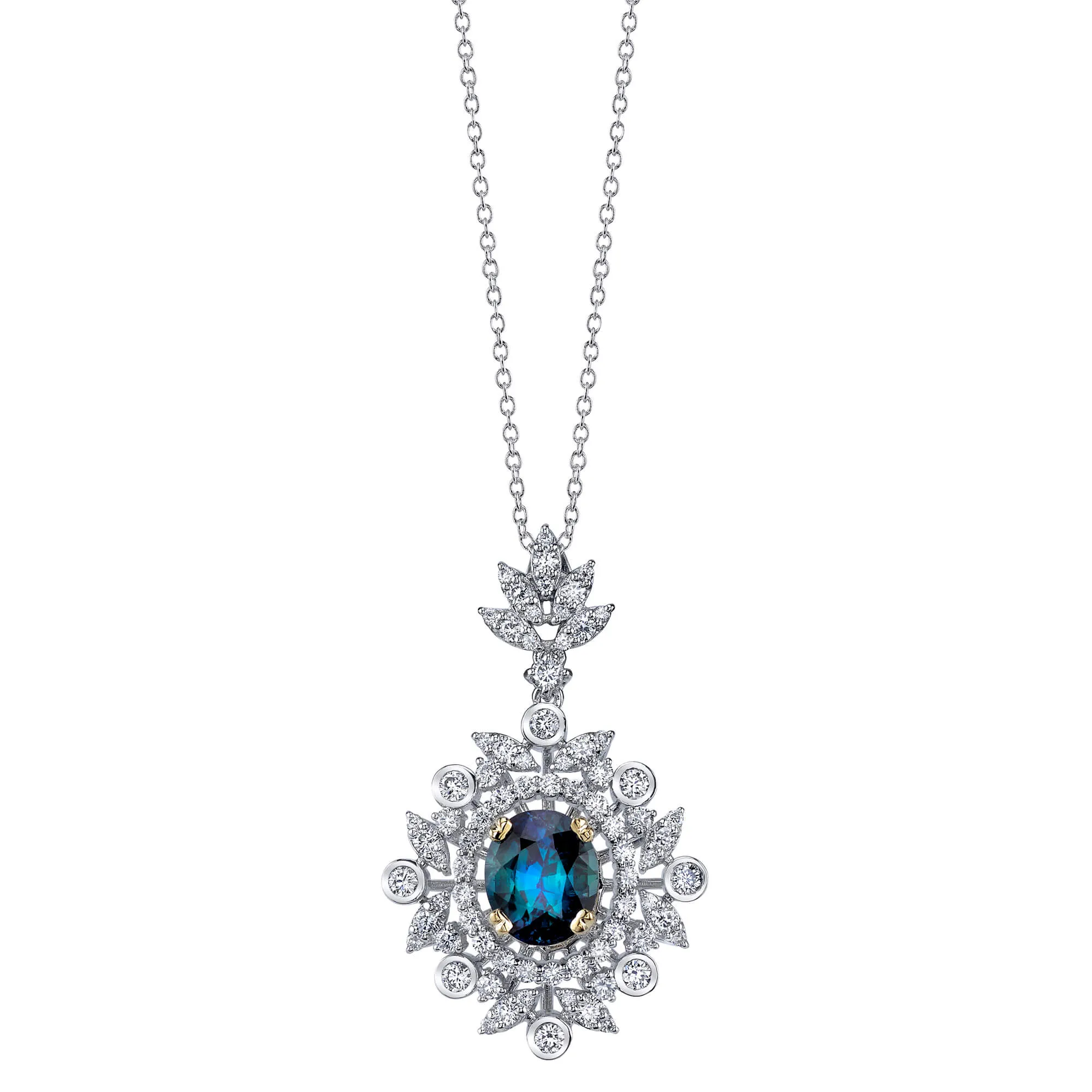 The Magnificent - 18K White Gold Natural Alexandrite Pendant