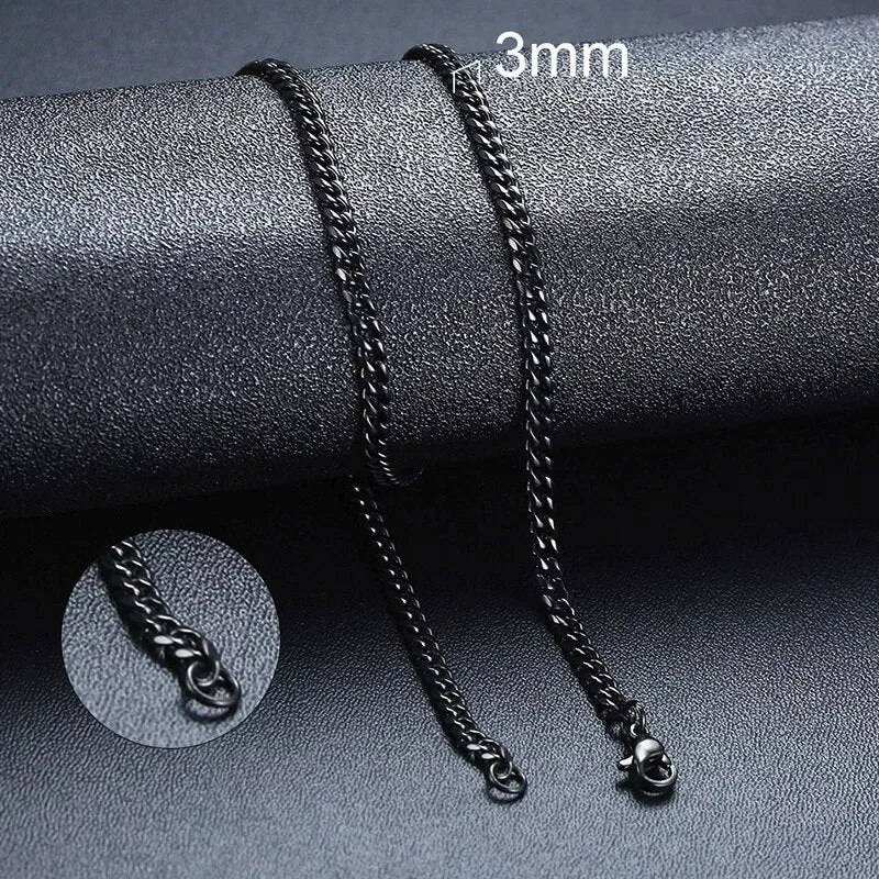 Unisex Handmade Vintage Stainless Steel Solid Metal Diamond Cuban Link Chain