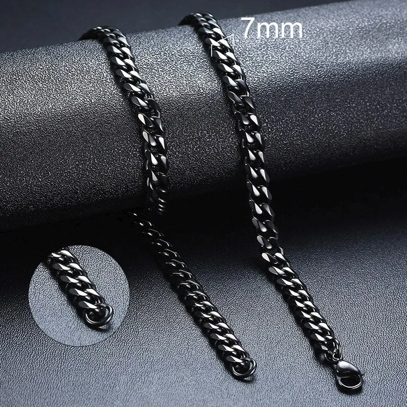 Unisex Handmade Vintage Stainless Steel Solid Metal Diamond Cuban Link Chain
