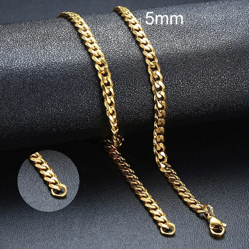 Unisex Handmade Vintage Stainless Steel Solid Metal Diamond Cuban Link Chain