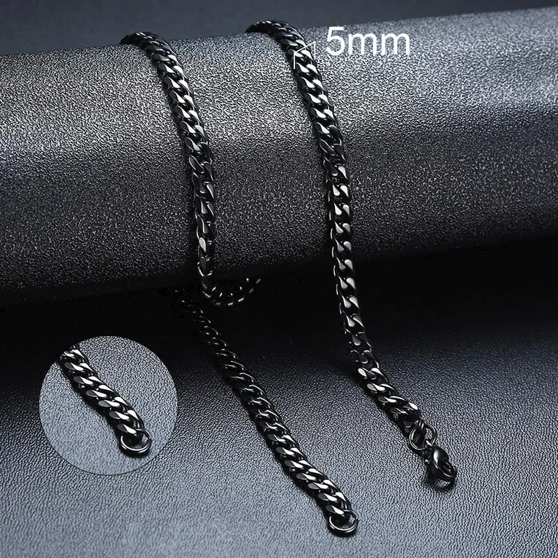 Unisex Handmade Vintage Stainless Steel Solid Metal Diamond Cuban Link Chain