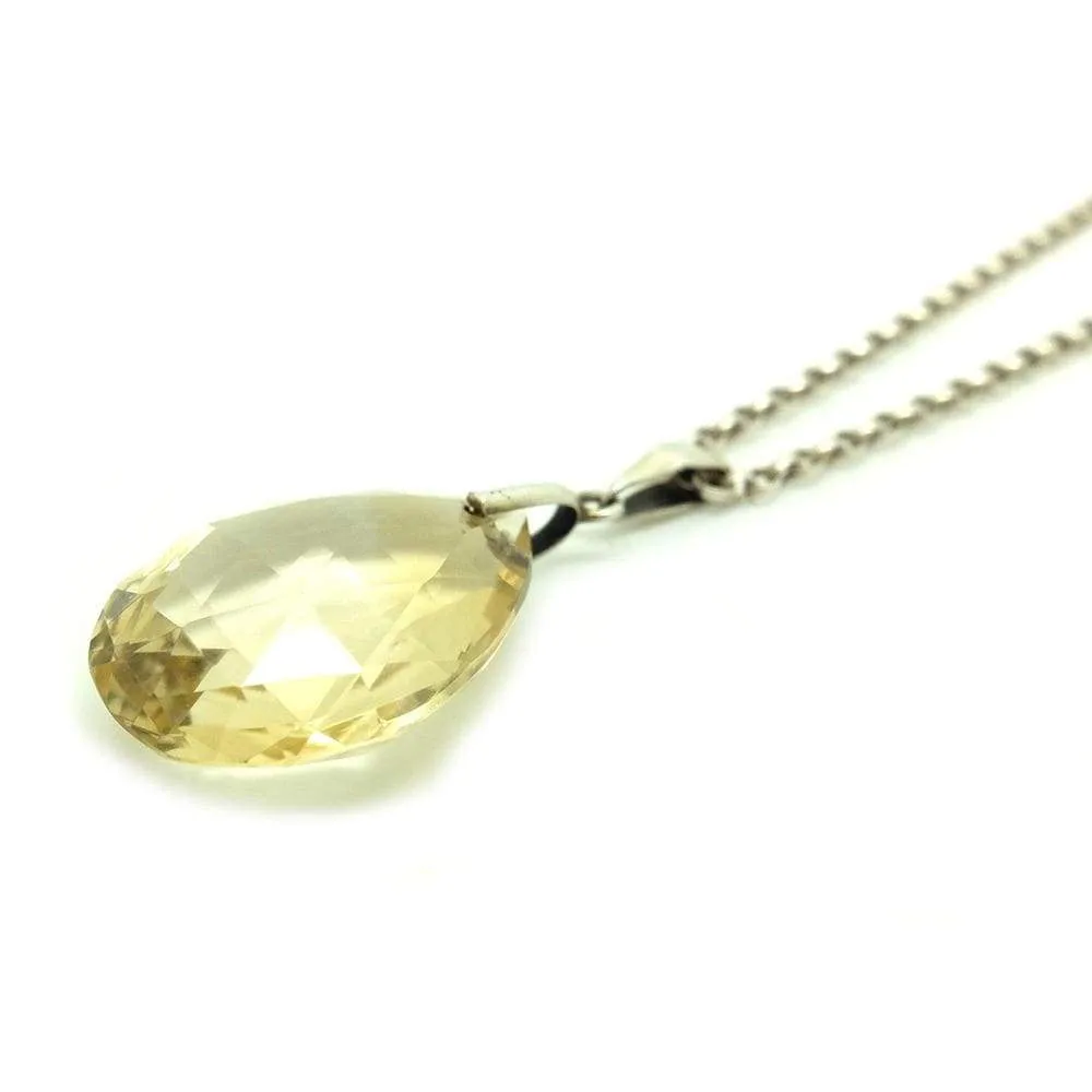 Vintage Art Deco 1930s Citrine Silver Necklace