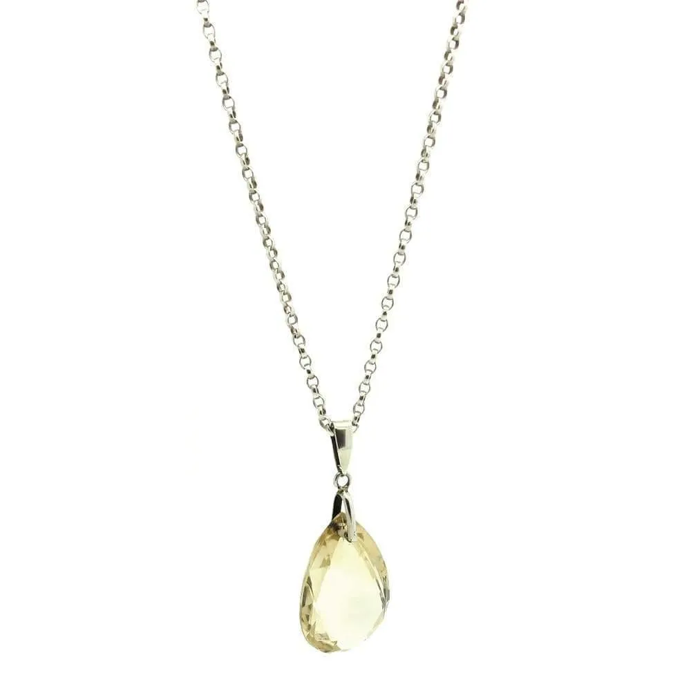 Vintage Art Deco 1930s Citrine Silver Necklace