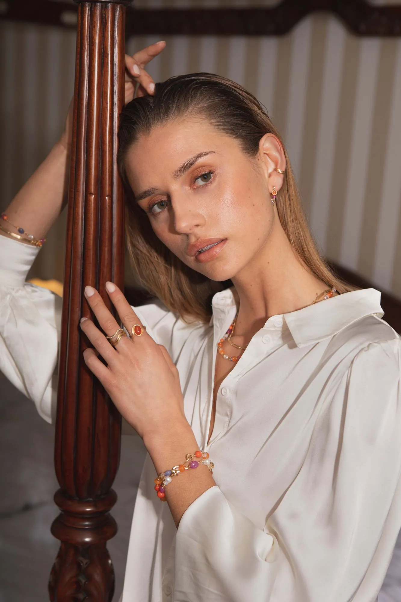 Wild Berry Limited edition 18K Colorful Gold Necklace w. Gemstones
