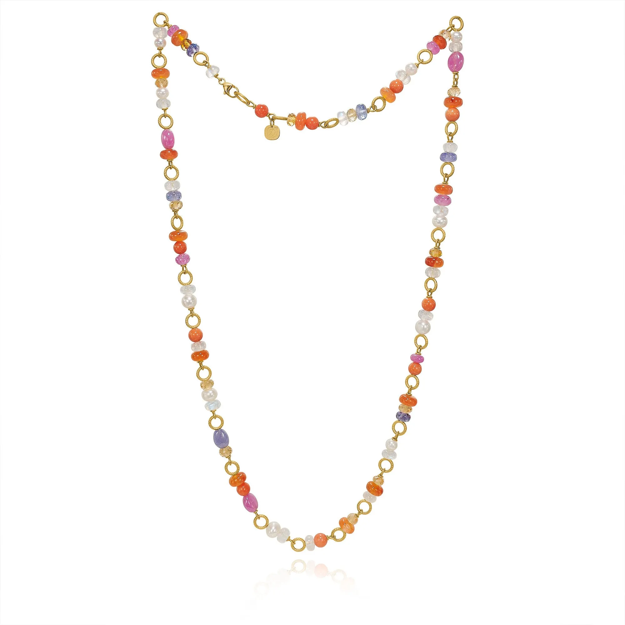 Wild Berry Limited edition 18K Colorful Gold Necklace w. Gemstones