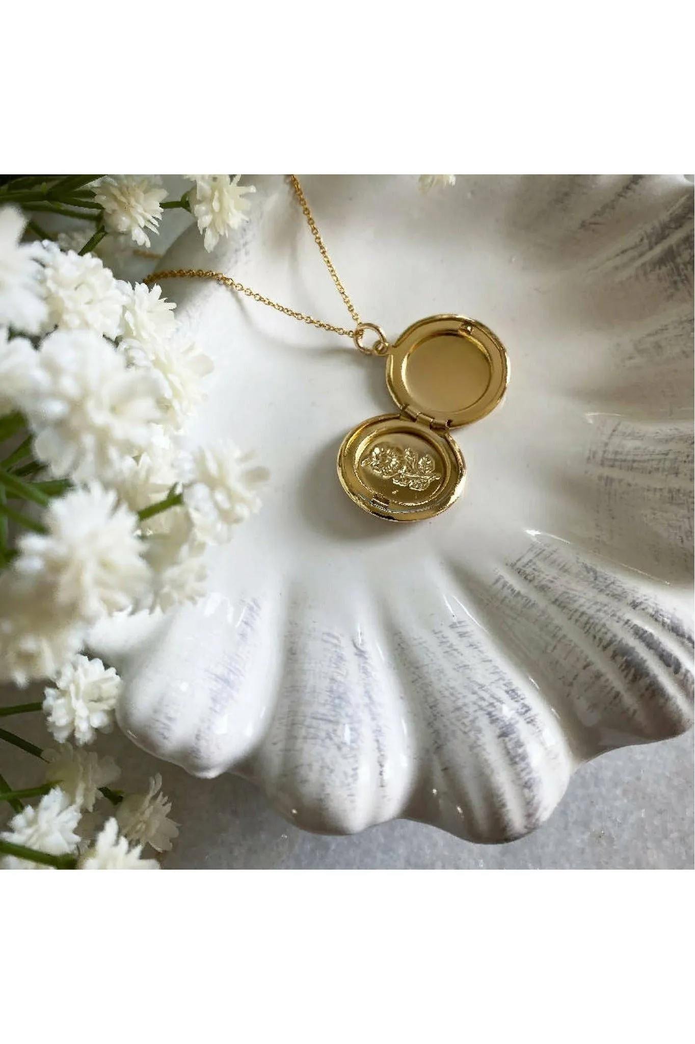 Wisteria London Maria Gold Flower Locket