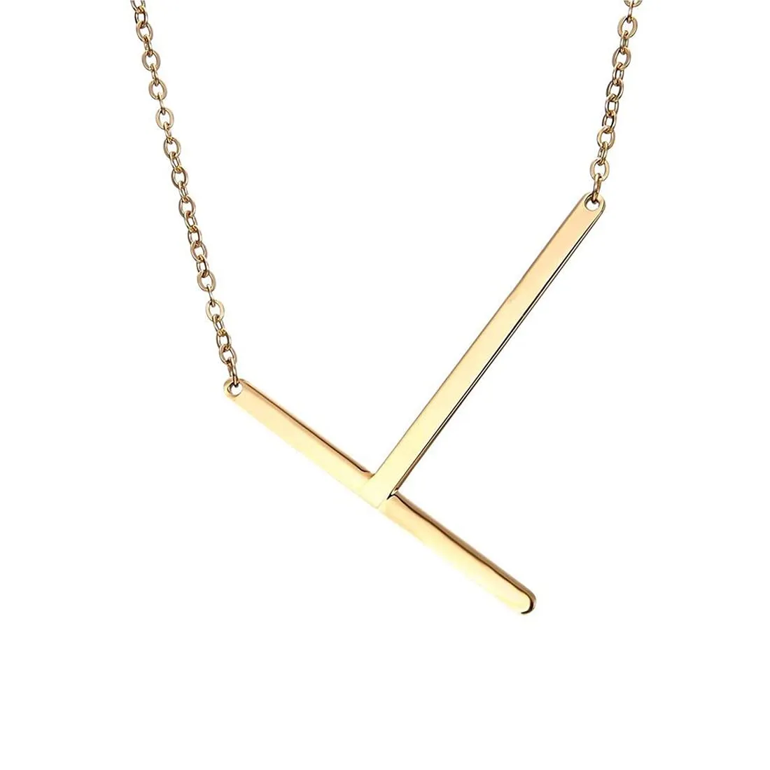 Yellow Chimes Latest Fashion Stainless Steel Gold Plated Initial Pendant with Alphabet T for Women and Girls, Medium (YCFJPD-ALPHBTT-GL)